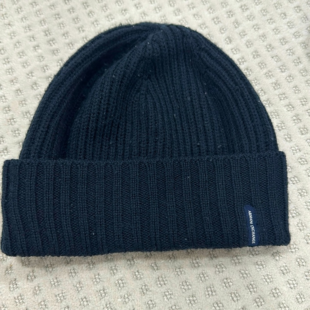 Armani exchange navy knit hat - Picture 1 of 2